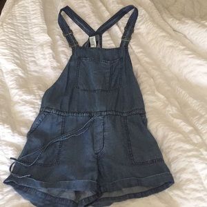 American Eagle chambray overalls